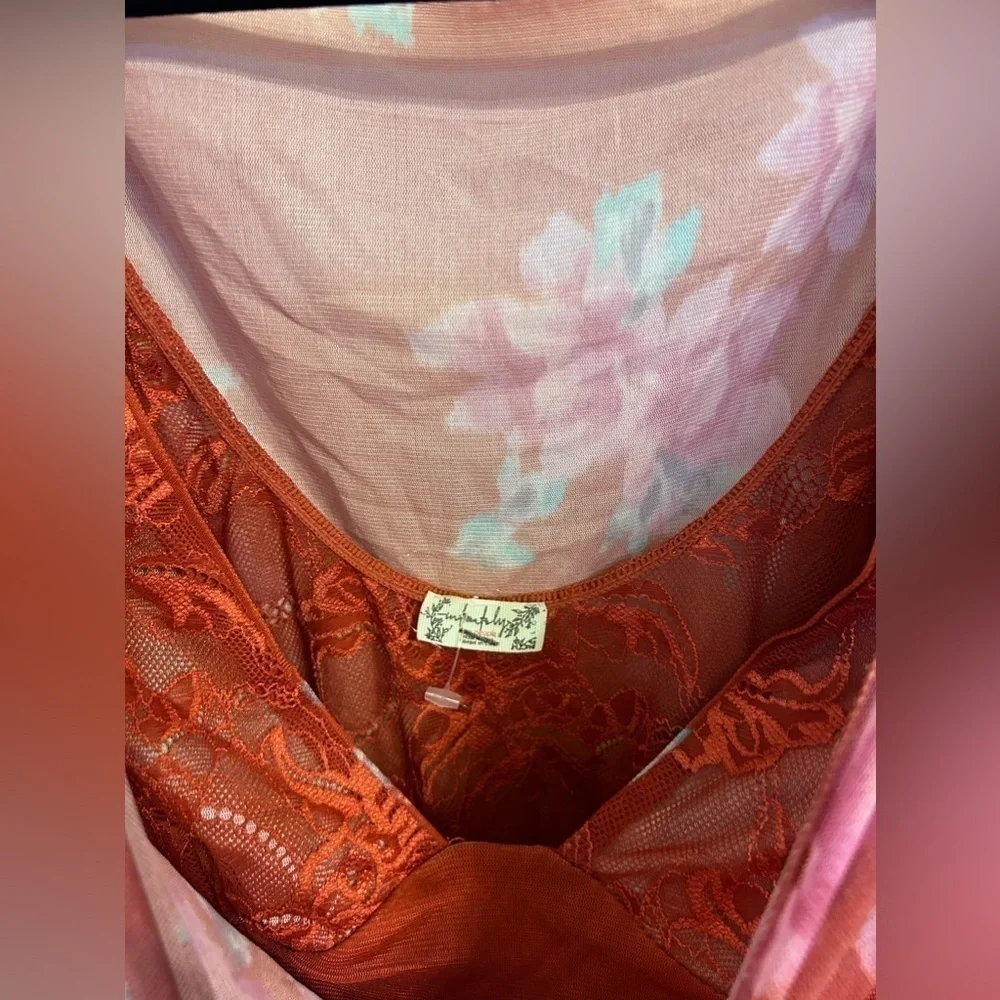 NWOT Free People, Undercover Printed Bodysuit, Large